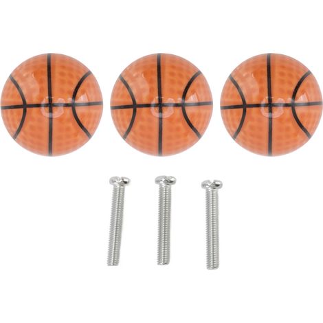 Set Aus 3 Küchenschrankknöpfen Im Basketball-stil, Kugelförmige Schubladengriffe Mit Einem Loch, Keramikgriff