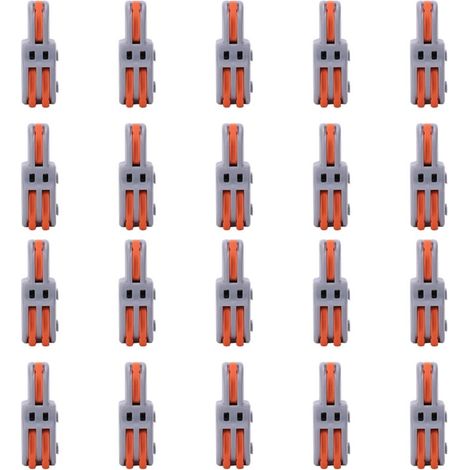 20-teiliger Schnellanschlussblock, 1-zu-2-ausgangsdrahtverbinder, T-förmiger Druckknopf-verteiler Splf12a (orange)