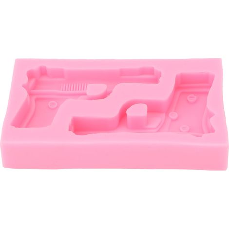 3d-silikonformen In Waffenform, Pistolenförmige Backformen Für Kuchen, Schokolade, Süßigkeiten Und Rosa Bastelarbeiten