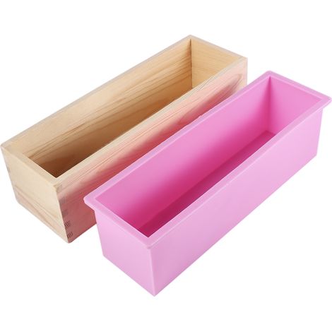 Rechteckige Silikon-seifenform Aus Holz, Diy-kuchenform, Brot- Und Toastform