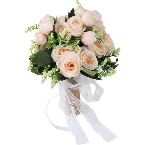 Realistischer, Moderner, Eleganter Brautstrauß Aus Künstlichen Blumen Für Hochzeitsfotografie Champagner