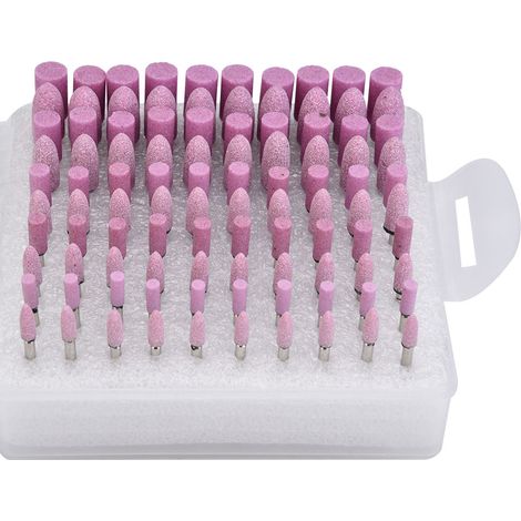 100-teiliges Set Mit 3 Mm (1/8 Zoll) Konischen Schleif- Und Polierscheiben, Rosa