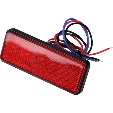 Universelles Rechteckiges Led-rücklicht Mit Reflektor Für Motorräder, Roller Und Mopeds – Bremslicht, Rotes Licht
