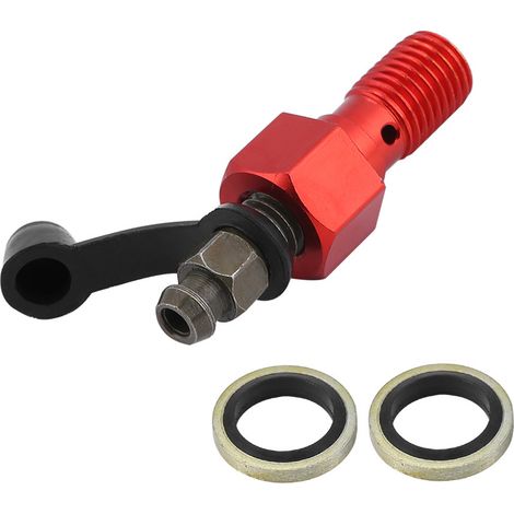 M10x1,25 Mm Motorrad-bremszylinder-entlüftungsschraube, Hohlschraube, Staubkappe, Rot