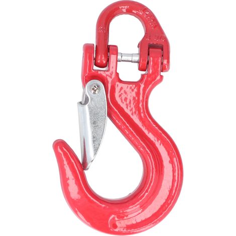 Gleithaken, Kranhaken, Abschlepphaken, Seilwinden-anhängerhaken, Rot, 2 Tonnen Traglast, 80 Mm, Universell, Stahl, Mit Hochbelastbarer Sicherheitsverriegelung