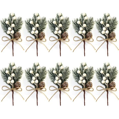 Künstliche Rote Beerenzweige, Künstliche Tannenzapfen, Weihnachtsbeeren-ornament, Bastel-weihnachtsdekoration, Bürodekoration (x)