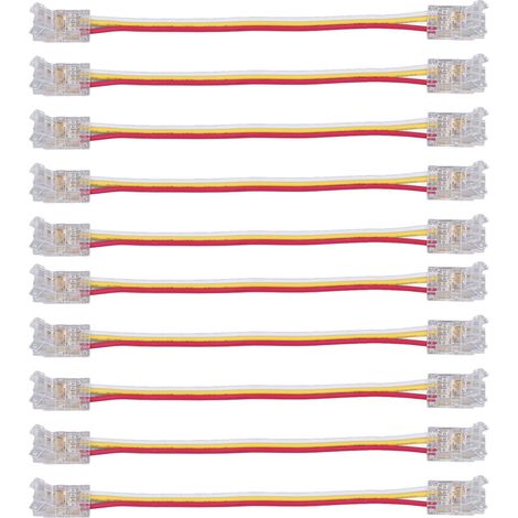 10 Stück 3-polige 8-mm-led-streifenverbinder, Hochkompatible Pc-verbinder, Cob-led-streifenverbinder Für Zuhause, Partys Und Büro