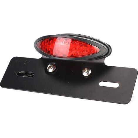 Retro-ovales Led-motorrad-rücklicht, Bremslicht, Kennzeichenbeleuchtung, Passend Für Honda (rote Abdeckung)