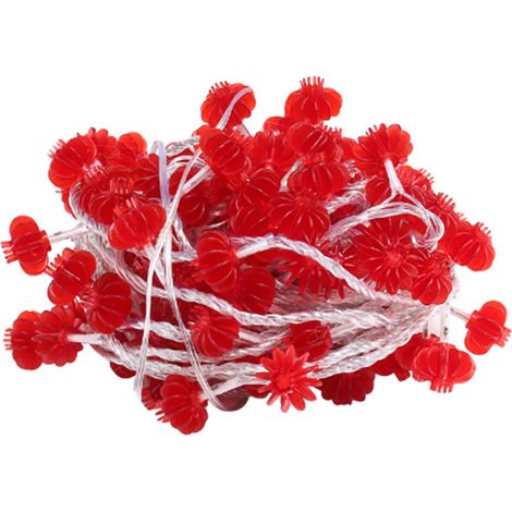 Rote Laternen-lichterkette, Wasserdichte Chinesische Laternen-lichterkette Für Den Garten (ohne Quaste, 3 Meter/9,8 Fuß, 20 Lichter)