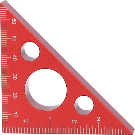 3-zoll-winkelmesser, Dicke Aluminiumlegierung, 45-grad-dreieckswinkel, Rotes Holzbearbeitungswerkzeug
