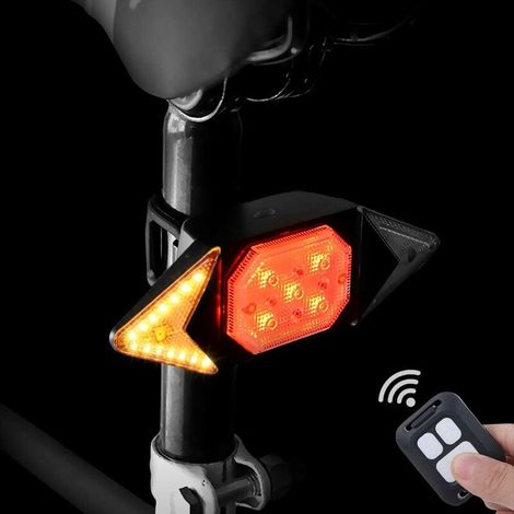 Fahrradblinker Mit Drahtloser Fernbedienung, Fahrradrücklicht Mit Blinkfunktion Für Radfahrer, Sicherheitswarnleuchte Hinten Mit 5 Leuchtmodi