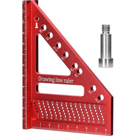 Mehrwinkel-messlineal Aus Aluminiumlegierung, Für Holzbearbeitung, Heimwerken, Dreieckiges Gehrungslineal, Anreißlehre, Multifunktionales Anreißwerkzeug Für Schreiner Und Ingenieure