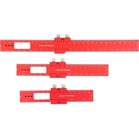 Metall-schiebelineal, 3-teilig, Metrische Anschlagsmarkierung In Zoll, Typ T, Cnc-markierlehre, Aluminium-holzbearbeitungslineal 16 20 30 Cm