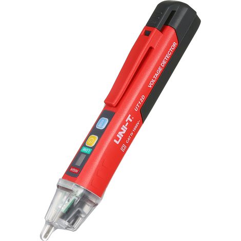 Uni-t Tragbarer Ein-kontakt-spannungsprüfer, Stiftförmiger V-förmiger Detektor Mit Akustischem Und Optischem Alarm Und Led-taschenlampe
