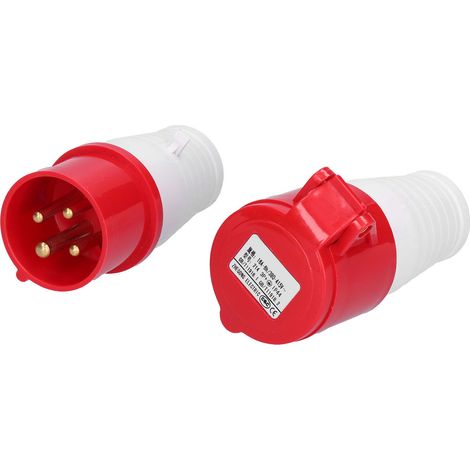 Industrieller 3-phasen-4-pin-steckverbinder Ip44, Satz Isolierter, Wasserdichter Stecker 380 V/415 V 16 A 3p+e