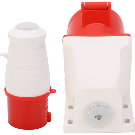 4-poliger Stecker Für Eine Dreiphasige Industriesteckdose. Aufputzmontage. 32 A, Wechselstrom 380–415 V