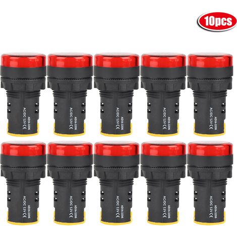 10 Stück Berm Betriebsanzeige-led-halbleiter-energiesparlampe Φ22mm Ad16-22d S (rot)