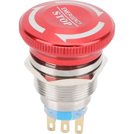 22-mm-wasserdichter Not-aus-drucktaster, Selbstverriegelnder Pilzkopfschalter (6 Pins)