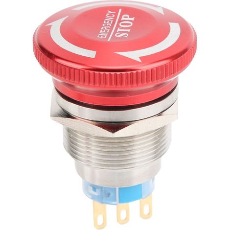 Wasserdichter Not-aus-drucktaster, 22 Mm, Selbstverriegelnder Pilzkopfschalter (3 Pins)