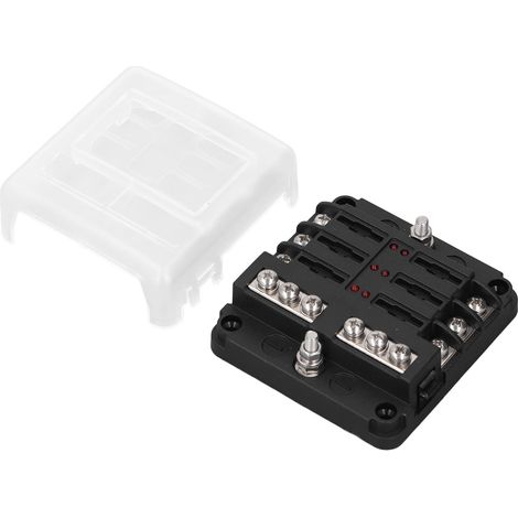 6-fach Sicherungskasten, Rote Led-anzeige, Wasserdichte Abdeckung, Geeignet Für Gleichstrom Bis 32 V, Für Pkw, Boote Und Lkw
