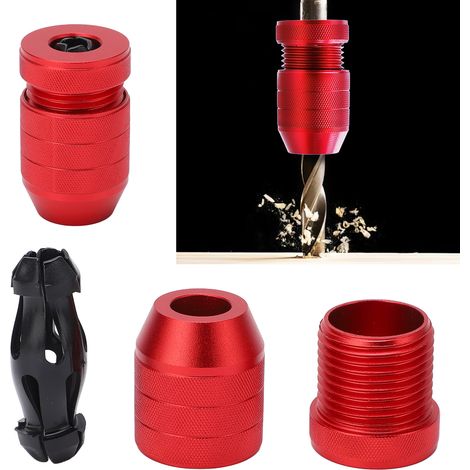 Kimiss Bohranschlaghülse, Rot, Rutschfest, Nylon-aluminium-legierung, Bohrtiefe Holzbearbeitung - Passend Für 0,08 Bis 0,2 Zoll Bohrer (für Bohrer)