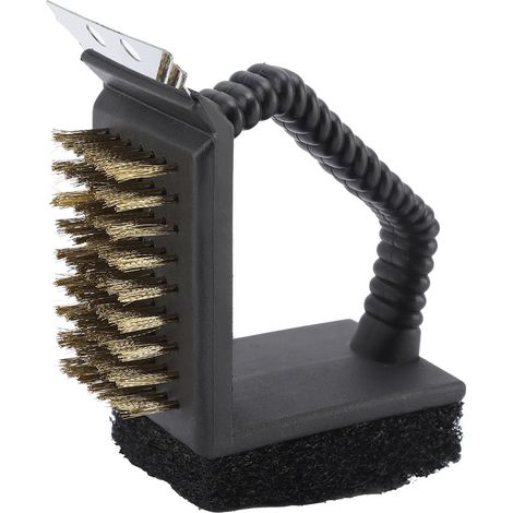 Multifunktionale 3-in-1-grillreinigungsbürste Aus Robustem Edelstahl