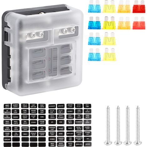 6-fach Sicherungskasten Mit Led-anzeige Für Auto, Boot Und Schiff