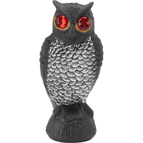 Garten-vogelabwehr-eule Aus Kunststoff Mit Roten Augen, Detailreich Gestaltet, Robust Und Schreckt Vögel Ab, Kleine, Flauschige Cartoon-eule