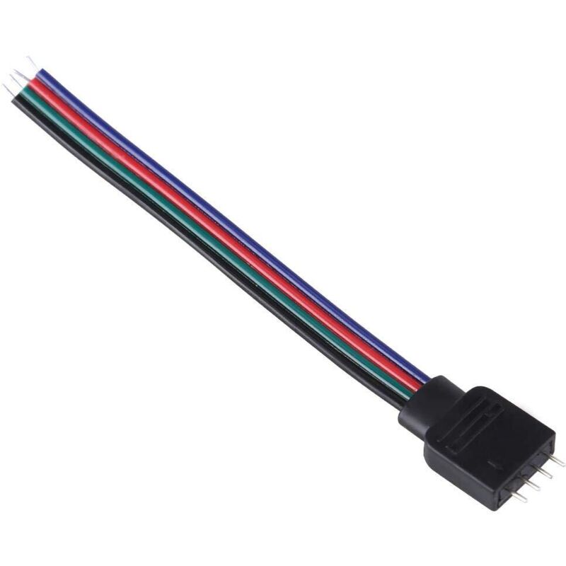 20 Stück Rgb Led-streifen-verlängerungskabel 4-poliger Pvc-stecker Stecker Buchse Kabel Drähte Led-streifen-zubehör (3,9 Zoll) (stecker)