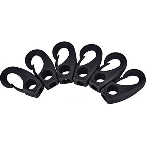 Stück Kajak-befestigungsgurte, Mehrzweck-befestigungsclips Aus Robustem, Hochfestem Schwarzem Nylon Für Kajak, Kanu Und Bungee