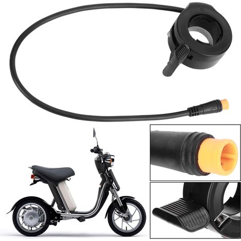 Alomejor 130x Zoll Geschwindigkeitsregler Zubehör E-bike Elektrofahrrad Daumengas Wasserdichter Stecker Für Elektroroller