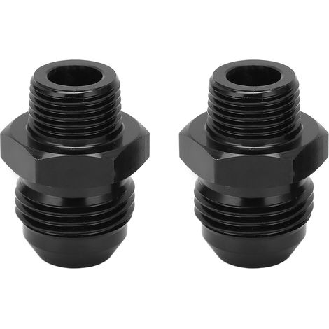 2 Stück 10an Auf 3/8 Npt Gerade Schlauchverschraubung, Schwarz Eloxierter Aluminium-kraftstoffleitungsadapter Für Öl-, Wasser- Und Benzinschläuche