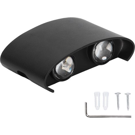 Moderne, Wasserdichte Led-wandleuchte, Für Den Innen- Und Außenbereich, 90265v 4w, Schwarzes Gehäuse, Warmweißes Licht