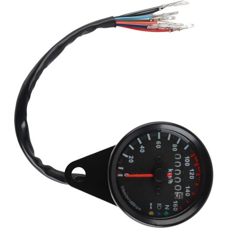 Motorrad-kilometerzähler Mit Led-hintergrundbeleuchtung, Geschwindigkeitsmesser, Anzeige, Universalsignal (schwarz)