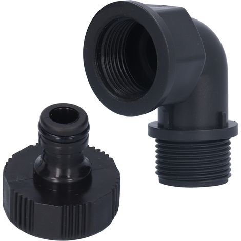 Set Aus 2 Robusten Und Anpassungsfähigen Winkel-schlauchverbindern Mit Nippelanschluss Für Den Einsatz Im Garten (g1-winkel Mit Innengewinde Und Nippel Mit Außengewinde)