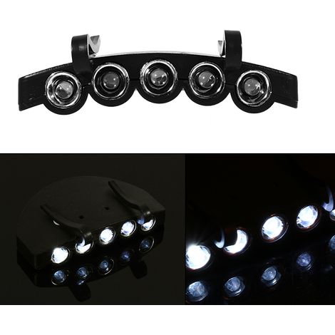 5-led-kappenleuchte, Aufsteckbare Helmleuchte, Superhelle Stirnlampe Zum Angeln, Campen Und Wandern