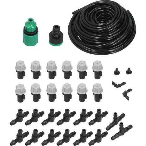 10-m-bewässerungsset Mit Gartenschlauch, Kostenlosem Regner, Automatischer Zerstäubungsdüse Und Gartenbewässerungsset