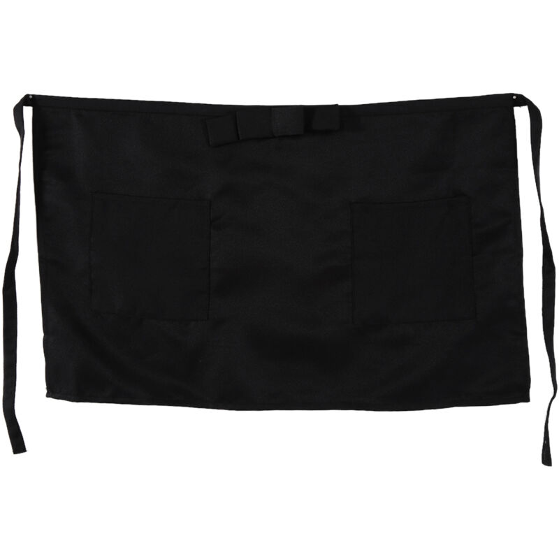 Kurze, Einfarbige Unisex-schürze Für Küche, Kochen, Kneipe, Café, Kellner/kellnerin, Schwarz