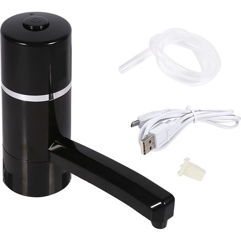 1x Wiederaufladbare Kabellose Trinkwasserflasche Mit Elektrischer Pumpe, Tragbarer Usb-spender (schwarz)