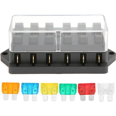 6-fach Sicherungsblock, Wasserdichter Flachsicherungskasten Für Auto, Boot Und Haushalt, 12v-24v