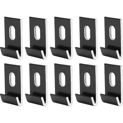 10-teiliges Befestigungsset Mit Basisclips, Hakenverschlüssen Und Montageclips Für Gewächshausleuchten, Schwarzes Aluminium