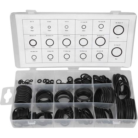 222-teiliges O-ring-dichtungssortiment Aus Gummi, Unterlegscheiben-set Für Automobilindustrie, Maschinenbau, Hydraulik Und Sanitärtechnik