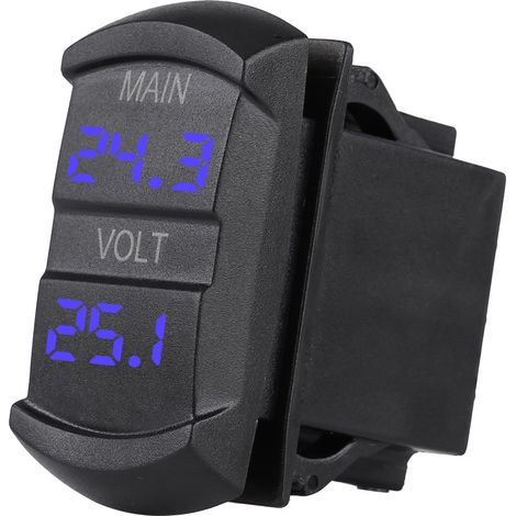 Dc 10v-60v Auto-digital-doppelvoltmeter Mit Blauer Led, Universell Für Pickup-, Wohnmobil- Und Atv-batterien