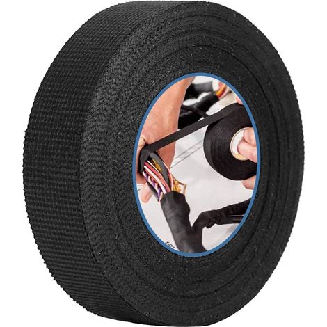 Schwarzes Isolierband, Auto-gewebeband, Kabelband, Kfz-kabelbaumband, Hitzebeständiges Gewebeband Für Auto Und Motorrad (9 Mm X 25 M)