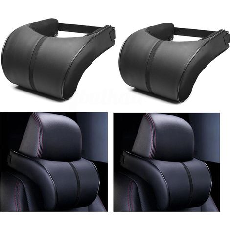 Automatisches Nackenstützkissen Fürs Auto, Weiches Kopfstützenkissen Fürs Auto, Memory-schaum-kissen, Nackenstützsitz, Sitzkissen Aus Schwarzem Leder