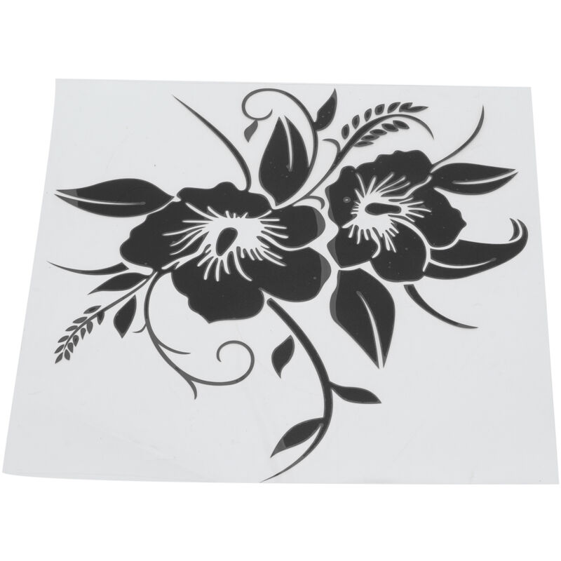 Universelle Blumenaufkleber Aus Vinyl Zur Außendekoration Von Autos, Motorrädern, Lkws, Suvs, Schwarz
