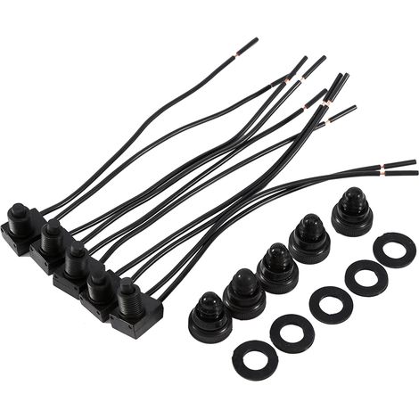 5 Stück Wasserdichte 12v-drucktaster Ein/aus Mit 4"-kabeln Für Motorrad Und Auto