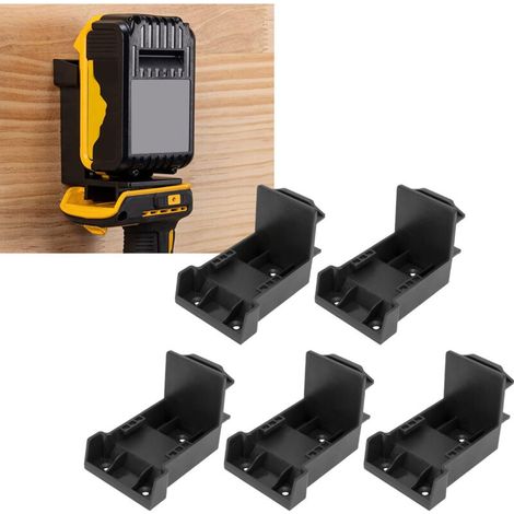 Batteriehalter Kompatibel Mit Dewalt 20v Werkzeugen, Wandhalterung Mit Haken Für Garagenwerkzeuge, Für Dewalt 20v Werkzeuge (5 Stück, Schwarz)