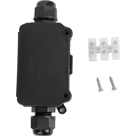 Ip66 Wasserdichte Anschlussdose, 2-wege-verteilerkabelsteckergehäuse In Schwarz, Staubdicht