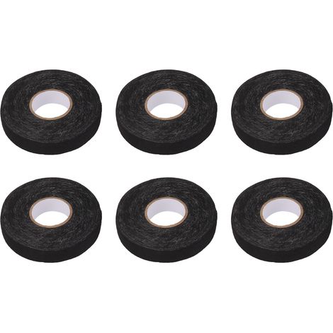 Stück Schwarzes Gewebeband, Geräuschdämpfend, Hitzebeständig, Stoßdämpfend, Verschleißfest, Schwer Entflammbar, 19 Mm X 25 M, Kabelbaumverpackung Für Automotoren